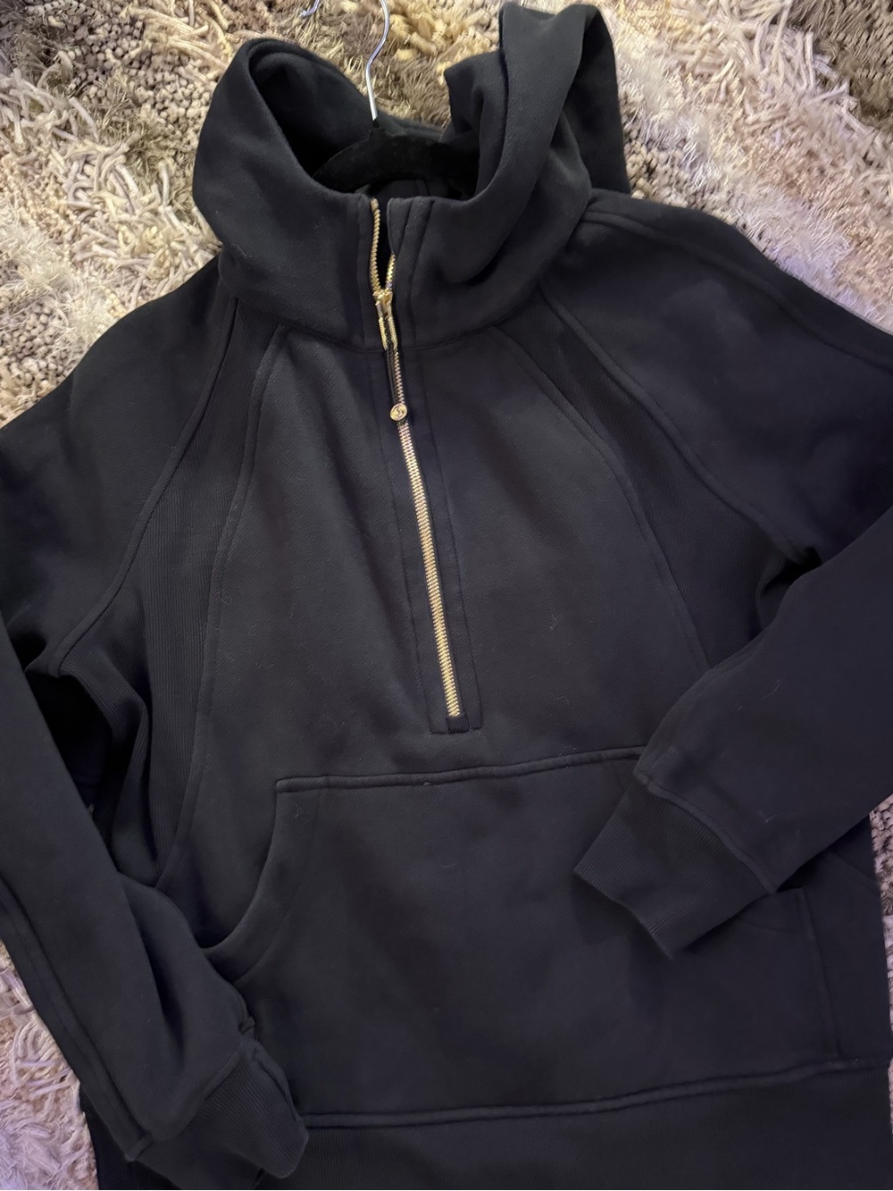 Women’s Black Half-Zip Hooded Sweater